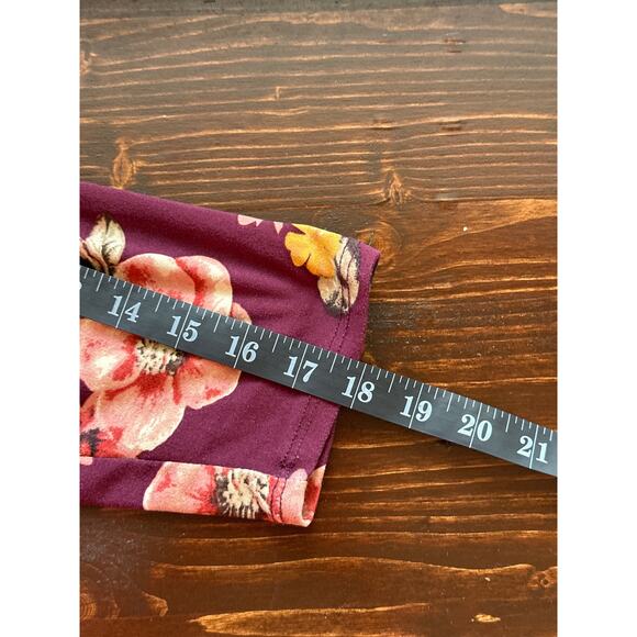 DOWNEAST Dress L Burgundy Wine Fall Fairy Ruffled Floral Cottagecore Faux Wrap - Picture 11 of 13